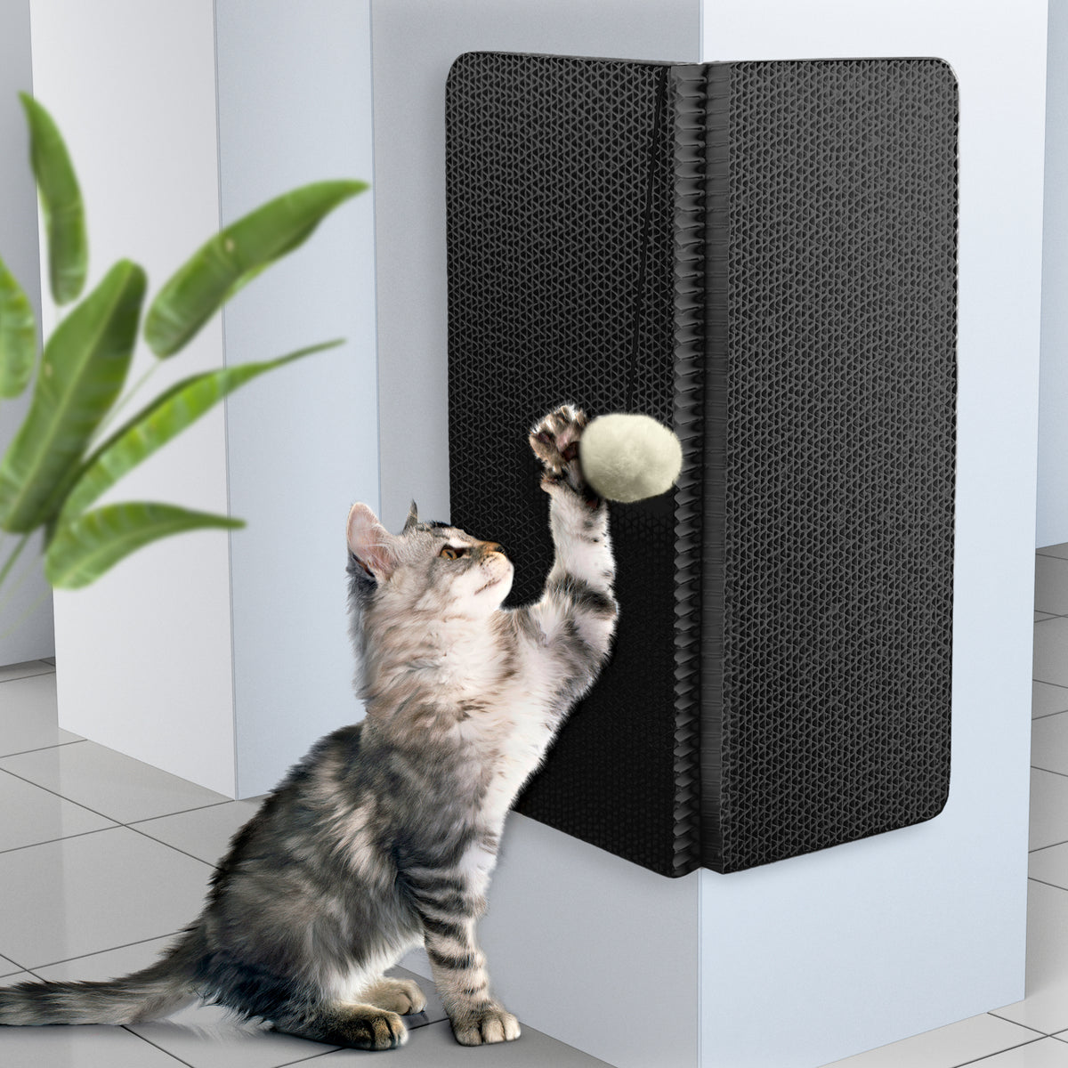 Corner mounted outlet cat scratcher